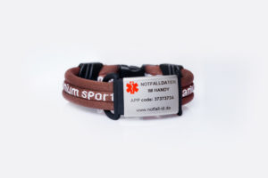 Medical id adult sport bracelet brown