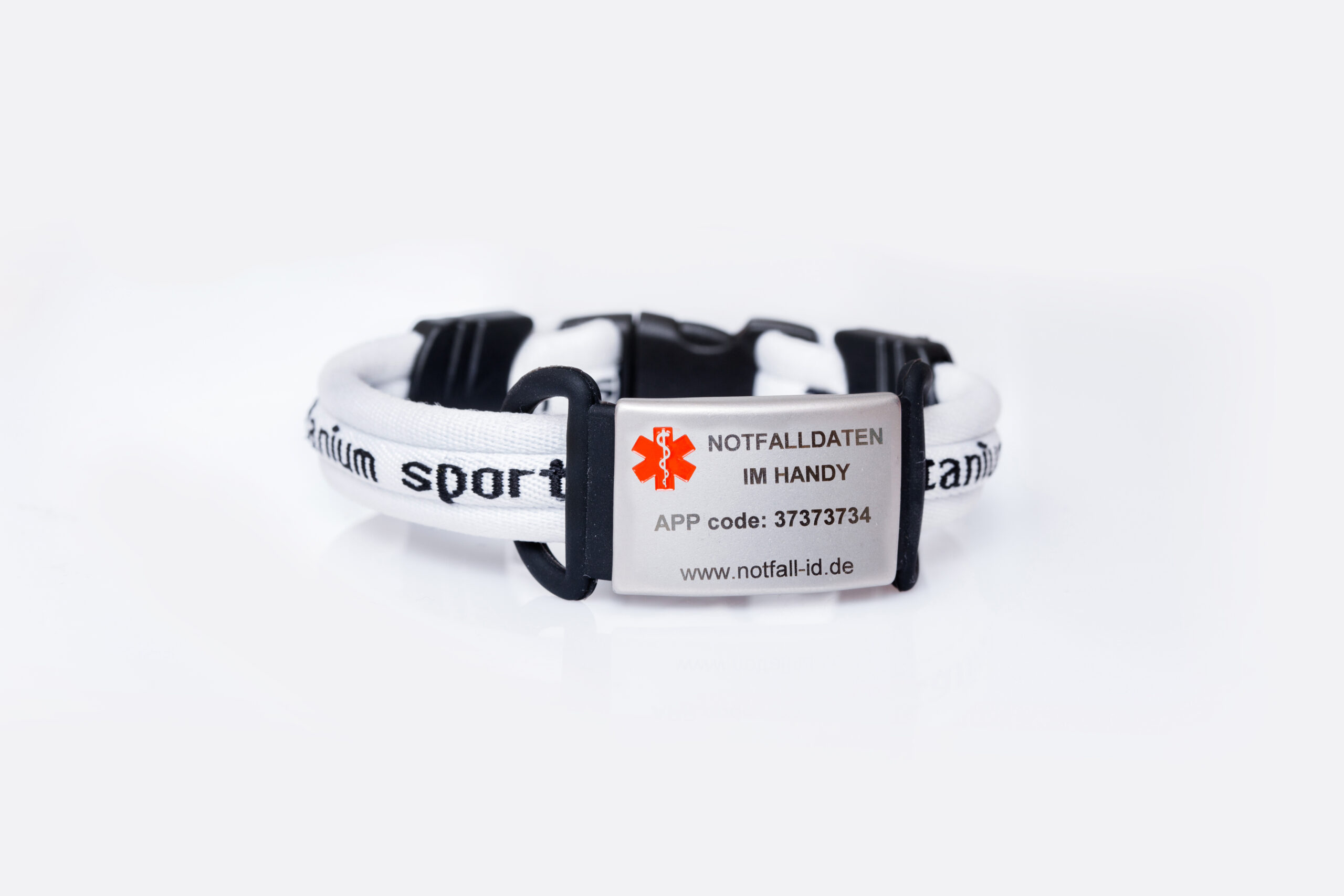 Medical id adult sport bracelet white