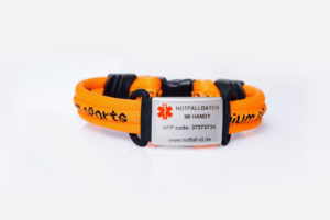 Medical id adult sport bracelet orange