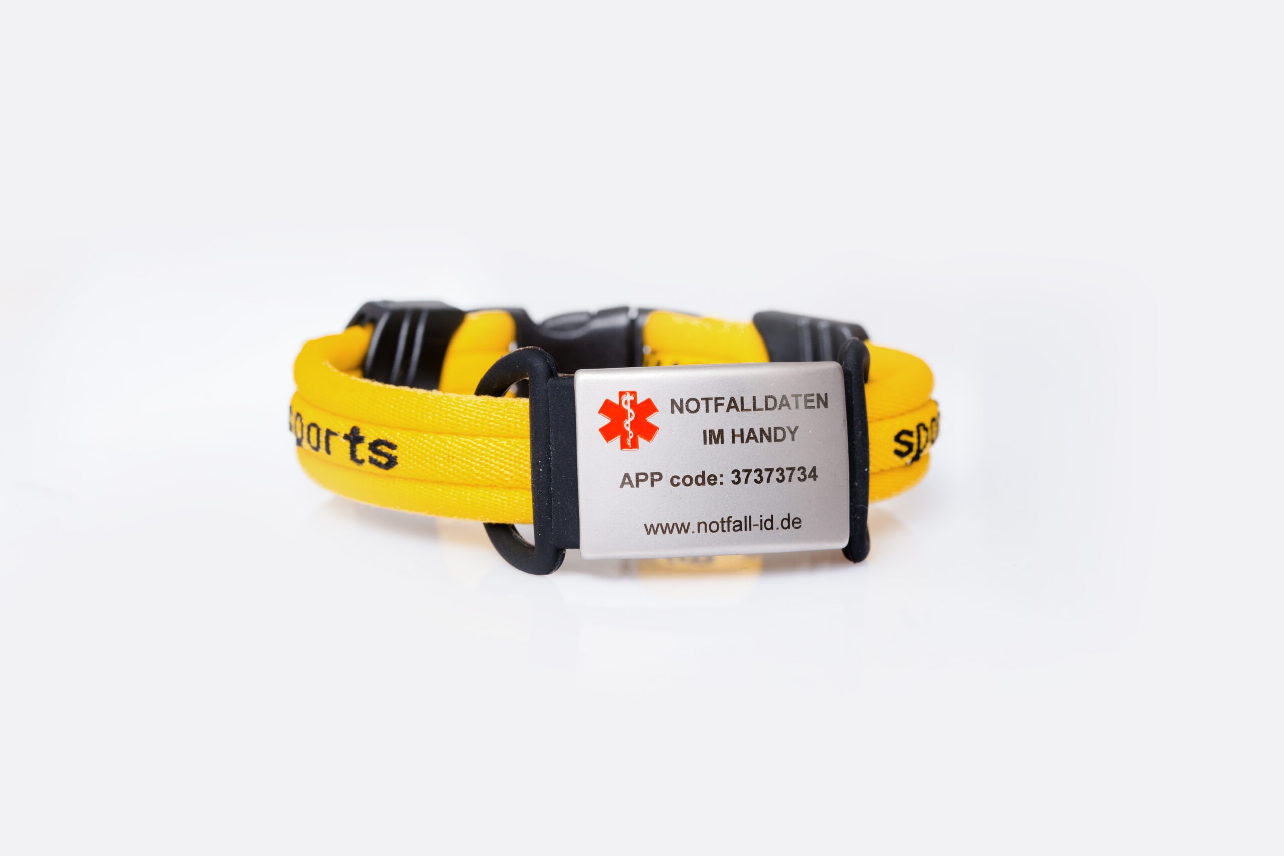 Medical id adult sport bracelet yellow