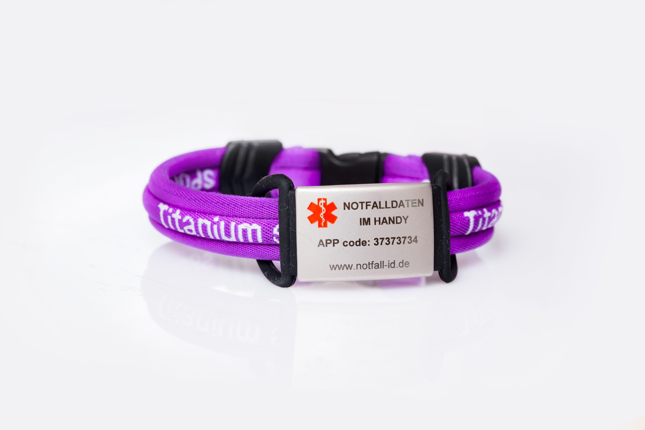 Medical id adult sport bracelet purple