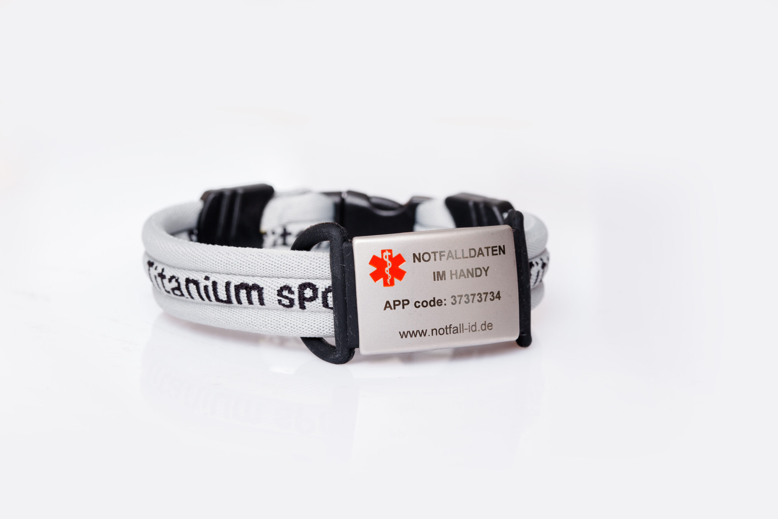 Medical id adult sport bracelet grey