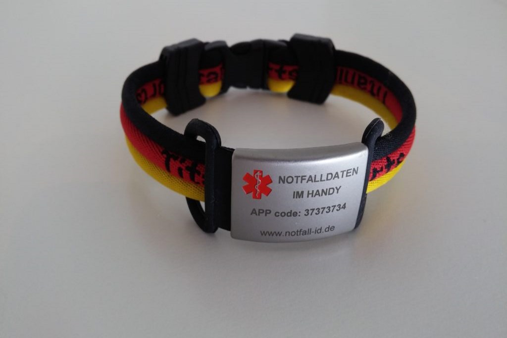 SOS-ID Sport Notfallarmband Aus Silikon – QR-Code Für Schnelle Rettung
