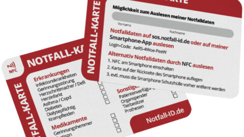 Die Notfallkarte im Scheckkartenformat für Geldbörse